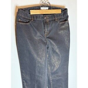 Coldwater Creek Natural Fit Women’s Denim Jean Size 6 Dark With Bronze Sparkle